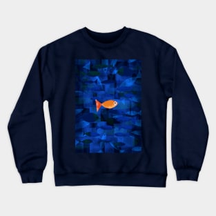 Goldfish with Abstract Background Crewneck Sweatshirt